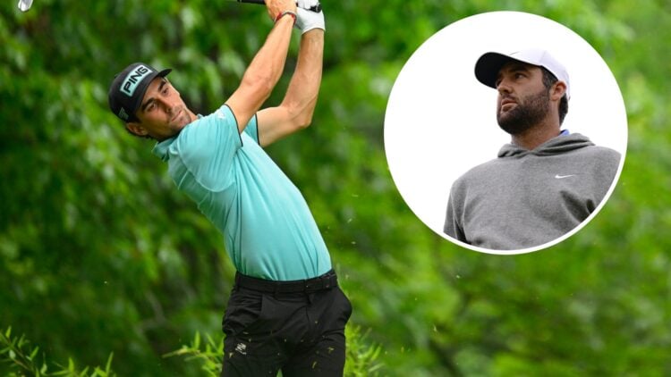 Scottie Scheffler on the range at The Open Championship at Royal Portrush / Joaquin Niemann hits an iron shot in round three of LIV Golf Virginia