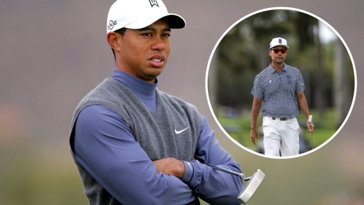 Tiger Woods image with Kevin Na inset