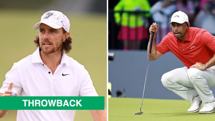 Tommy Fleetwood in action during the 123rd U.S. Open Championship / Tiger Woods playing in the TGL presented by SoFi: JUP v ATL