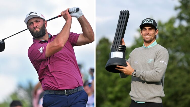 Jon Rahm hits a tee shot at LIV Golf Dallas, Joaquin Niemann lifts the LIV Golf UK trophy