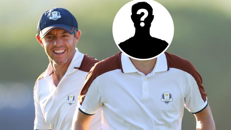 Rory McIlroy and Matthew Fitzpatrick joke during their Saturday afternoon match at the 2023 Ryder Cup