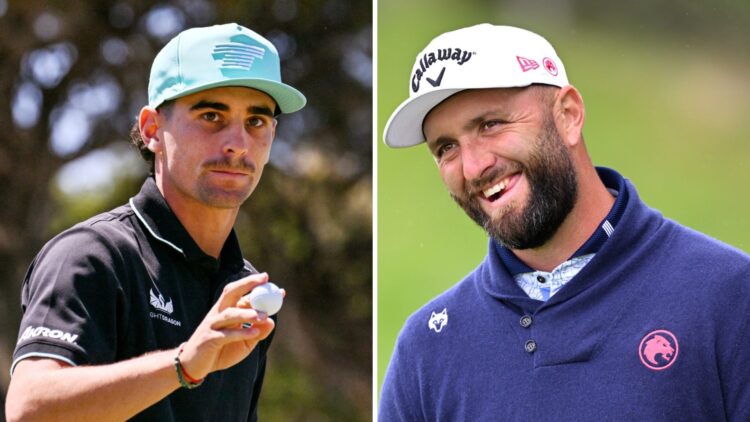 Split image of Joaquin Niemann and Jon Rahm
