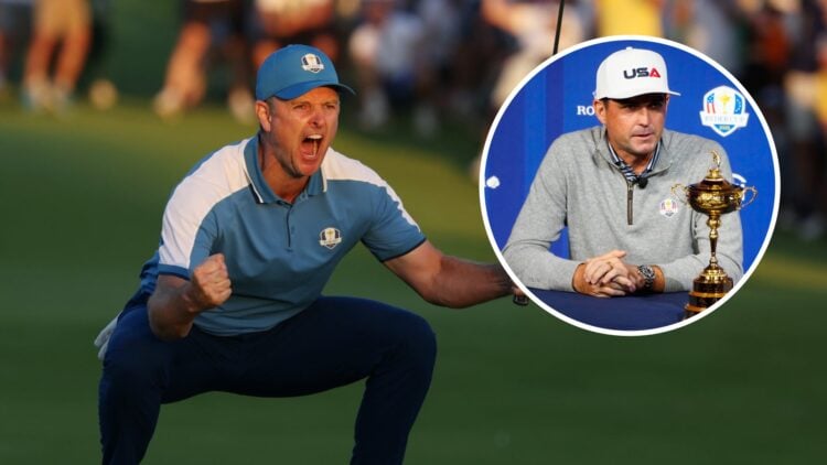 Justin Rose image with Keegan Bradley inset