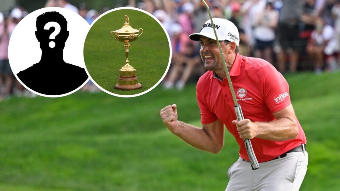Keegan Bradley image with Ryder Cup and mystery player insets