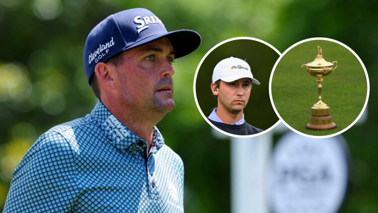 Keegan Bradley image with Smylie Kaufman and Ryder Cup insets