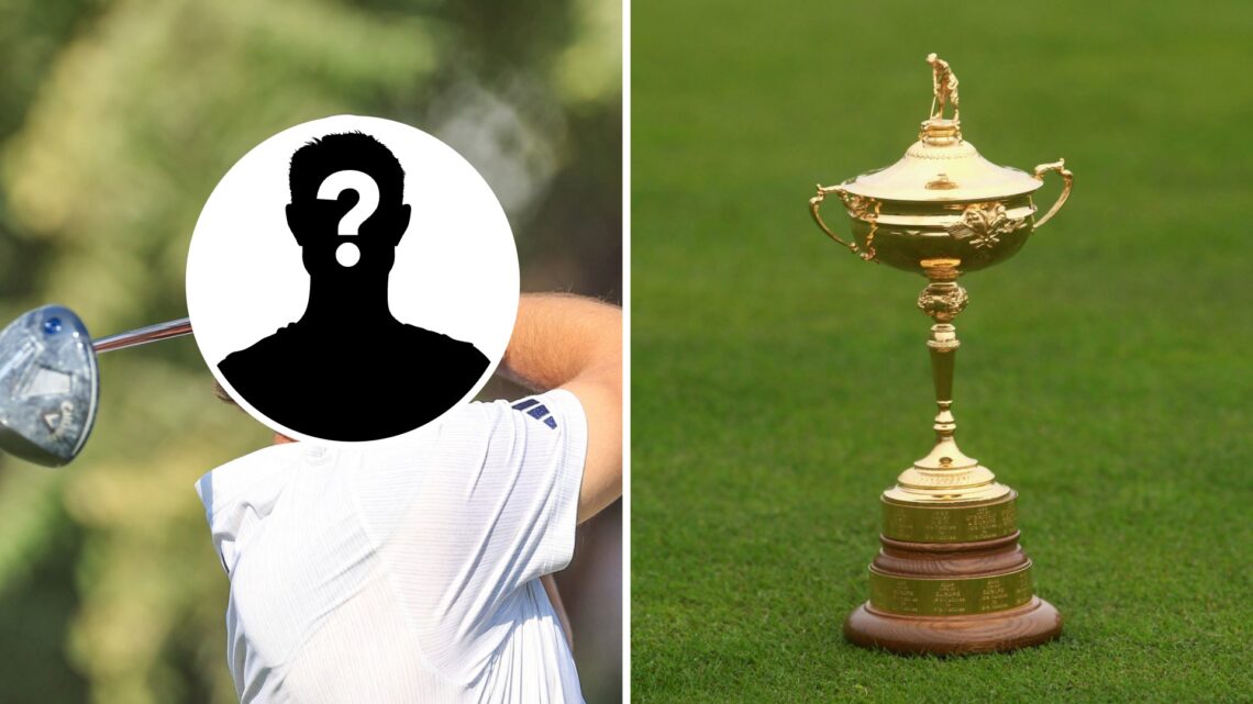 Rasmus Hojgaard in action at the DP World Tour Championship in 2024 / The Ryder Cup trophy pictured at Celtic Manor in 2010