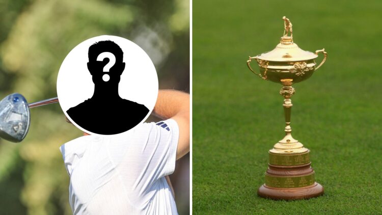 Rasmus Hojgaard in action at the DP World Tour Championship in 2024 / The Ryder Cup trophy pictured at Celtic Manor in 2010