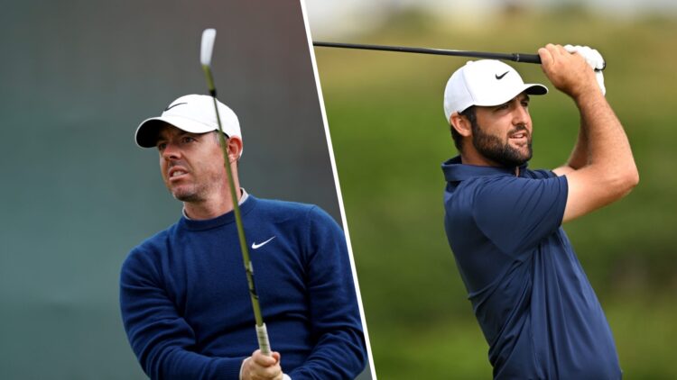 Rory McIlroy in practice ahead of The Open Championship, Scottie Scheffler in the final round of The Open Championship