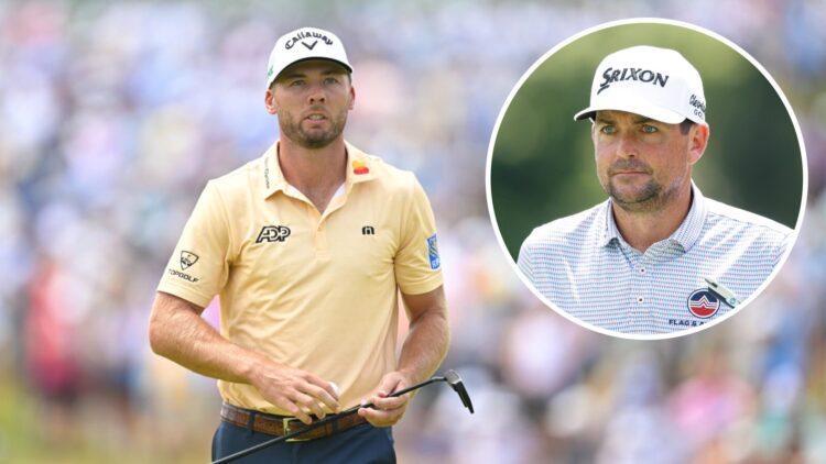 An image of Sam Burns with an inset of Keegan Bradley