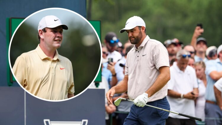 Scottie Scheffler during the third round at the BMW Championship at Caves Valley / Robert MacIntyre of Scotland looks on from the 7th green during ...