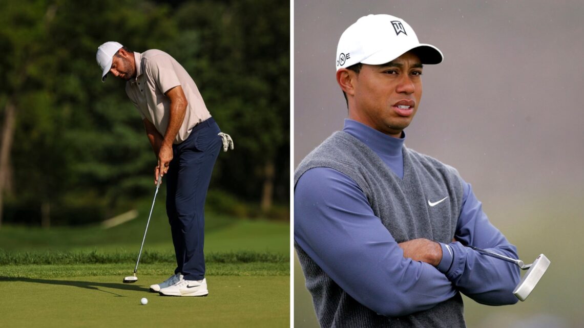 Scottie Scheffler hits a putt at the BMW Championship, Tiger Woods at the 2007 Accenture Match Play