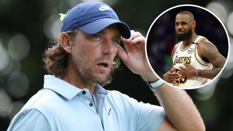 An image of Tommy Fleetwood with an inset of LeBron James