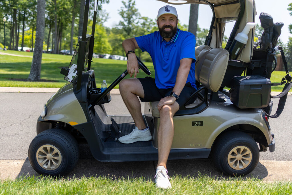 Rick Shiels, YouTuber poses for a photo at LIV Golf Virginia at Robert Trent Jones Golf Club