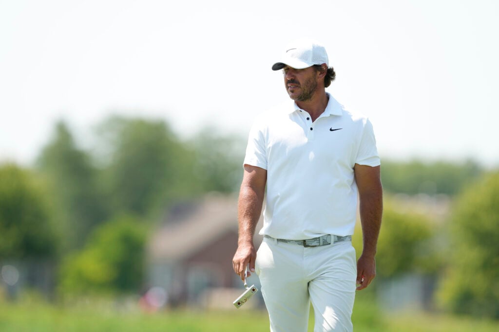 Brooks Koepka walks to the green during the second round of LIV Golf Chicago