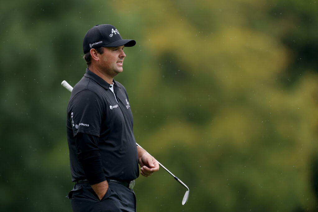 Patrick Reed of the United States looks on during the Pro-Am prior to the Amgen Irish Open
