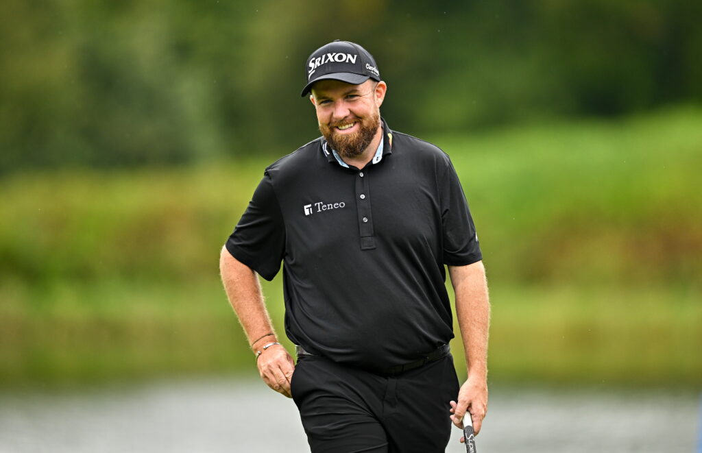 Shane Lowry acknowledges the crowd after finishing his round during the final round of the Amgen Irish Open