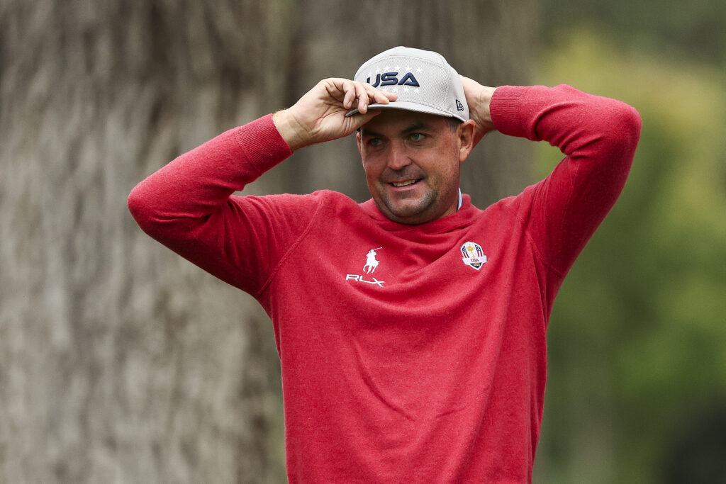 Keegan Bradley during a practice round ahead of the Procore Championship