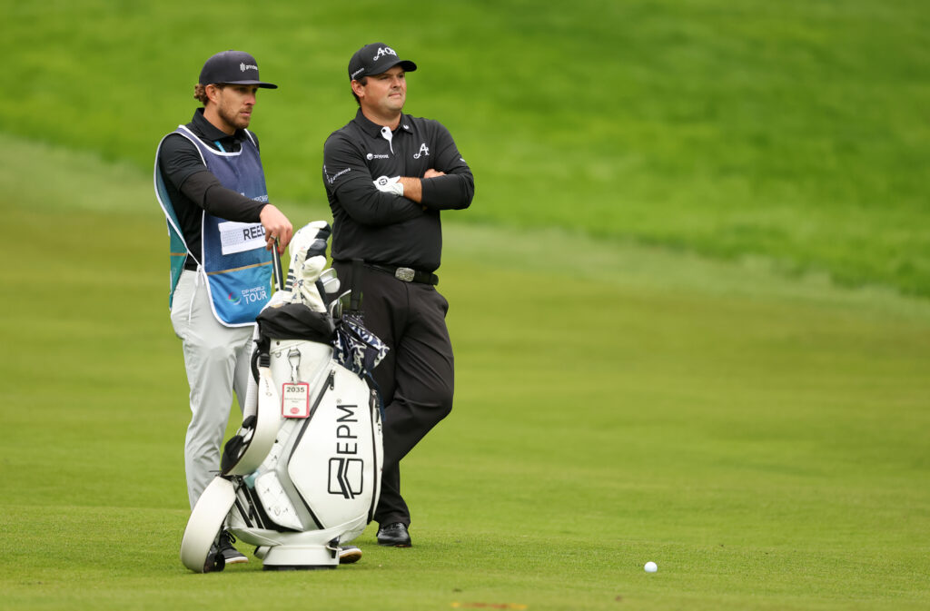 Patrick Reed with his caddie during the final round of the BMW PGA Championship