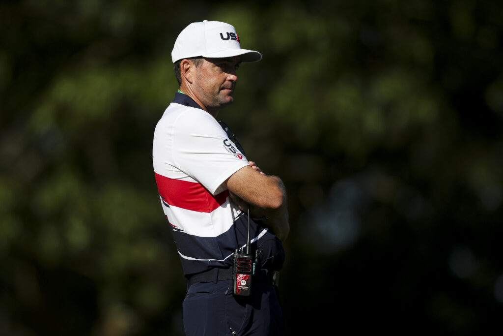 Keegan Bradley in a practice round at Bethpage ahead of the Ryder Cup