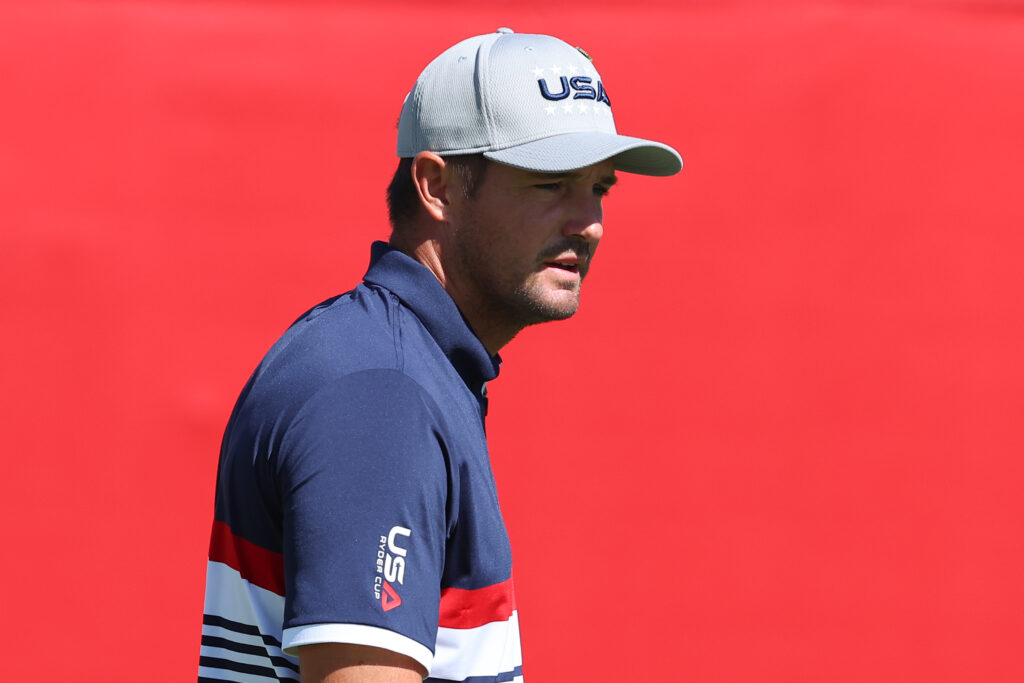 Bryson DeChambeau prior to his 2025 Ryder Cup fourball match on at Bethpage Black
