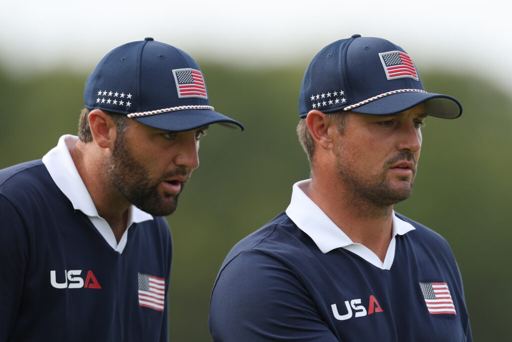 Scottie Scheffler with Bryson DeChambeau at Bethpage Black