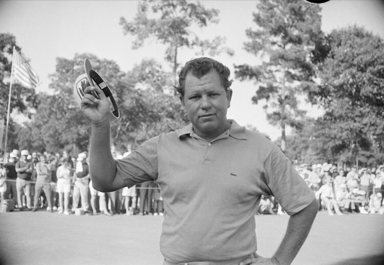 (Original Caption) Orville Moody, closeup, waving cap, after winning U.S. Open.