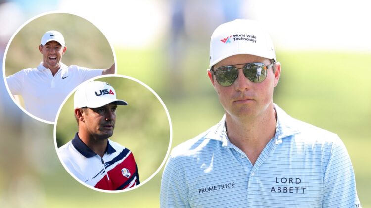 Ben Griffin in action at the Charles Schwab Challenge 2025 / Bryson DeChambeau in practice at Bethpage Black ahead of the Ryder Cup / Rory McIlroy ...