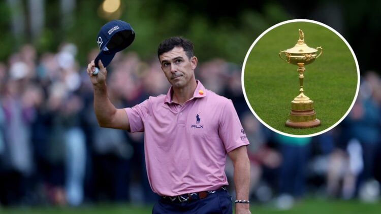 Billy Horschel image with Ryder Cup trophy inset