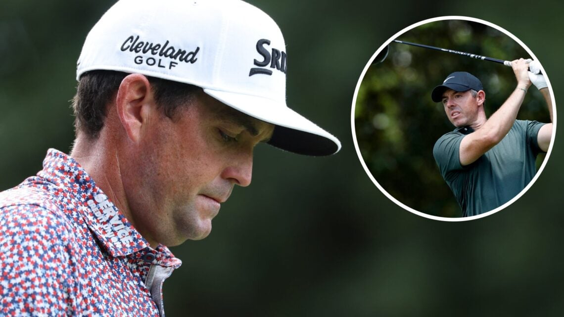 Keegan Bradley leaves the 17th tee during the final round of the Tour Championship / Rory McIlroy in action during the PGA Championship at Quail Ho...