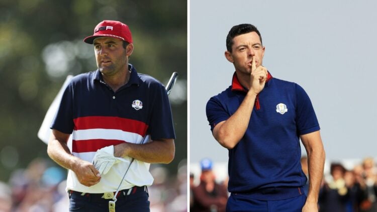 Split image of Scottie Scheffler and Rory McIlroy