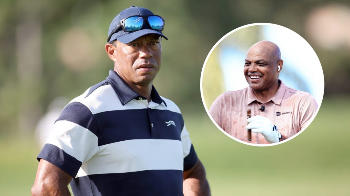 Tiger Woods image with Charles Barkley inset