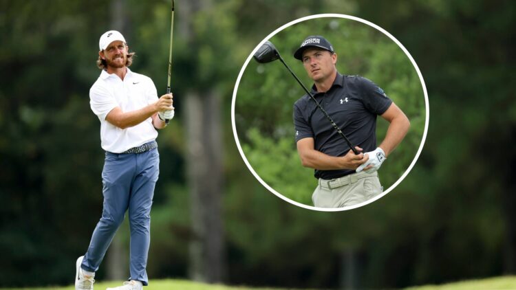 Tommy Fleetwood hits an approach shot during the final round of the FedEx St. Jude Championship / Jordan Spieth in action at the Valero Texas Open ...