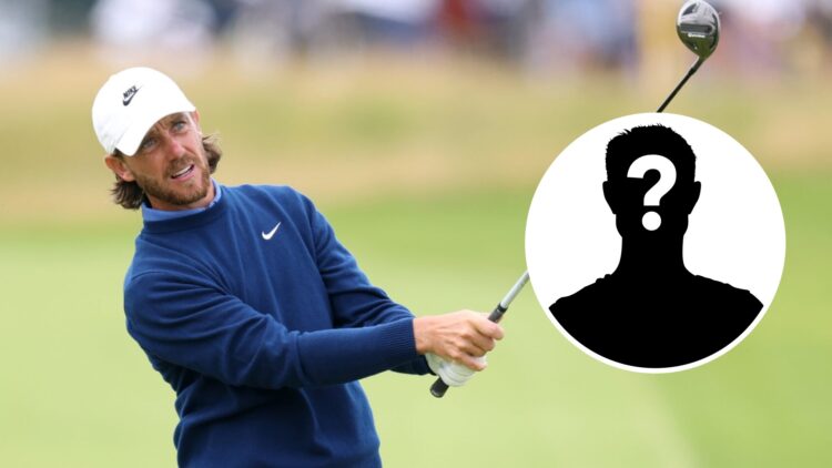 Tommy Fleetwood image with mystery player inset