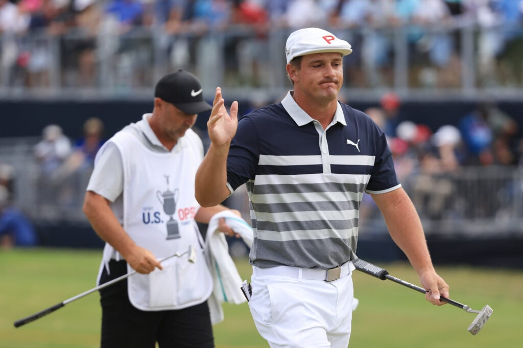 Bryson DeChambeau walks off the final green after the last round of the 2021 US Open