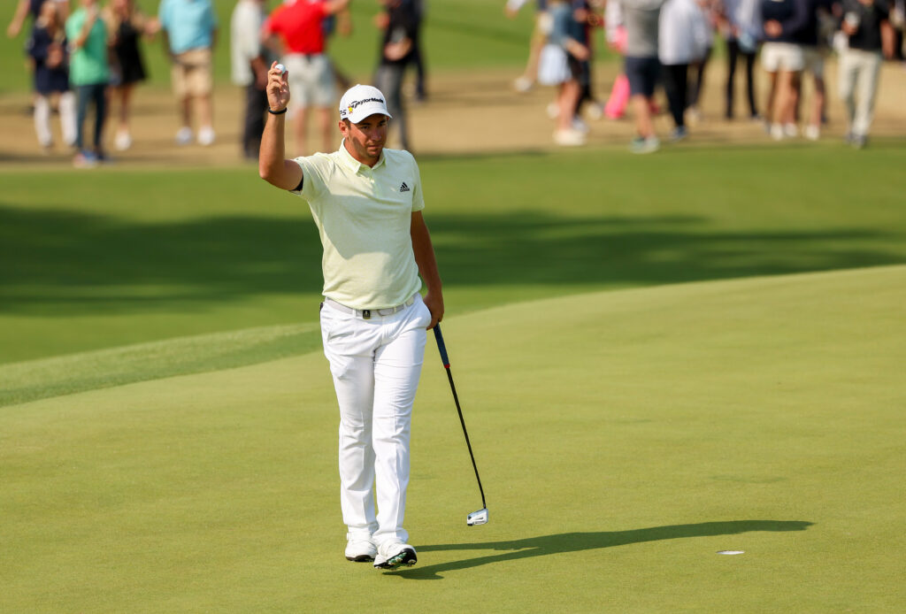 Lucas Herbert reacts to making birdie on the final hole of the 2022 PGA Championship