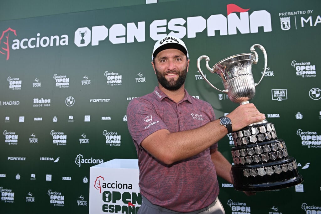 Jon Rahm pictured with the Trophy after winning the Spanish Open 2022
