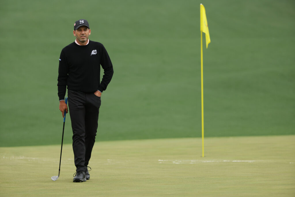Sergio Garcia practices before The Masters in 2023