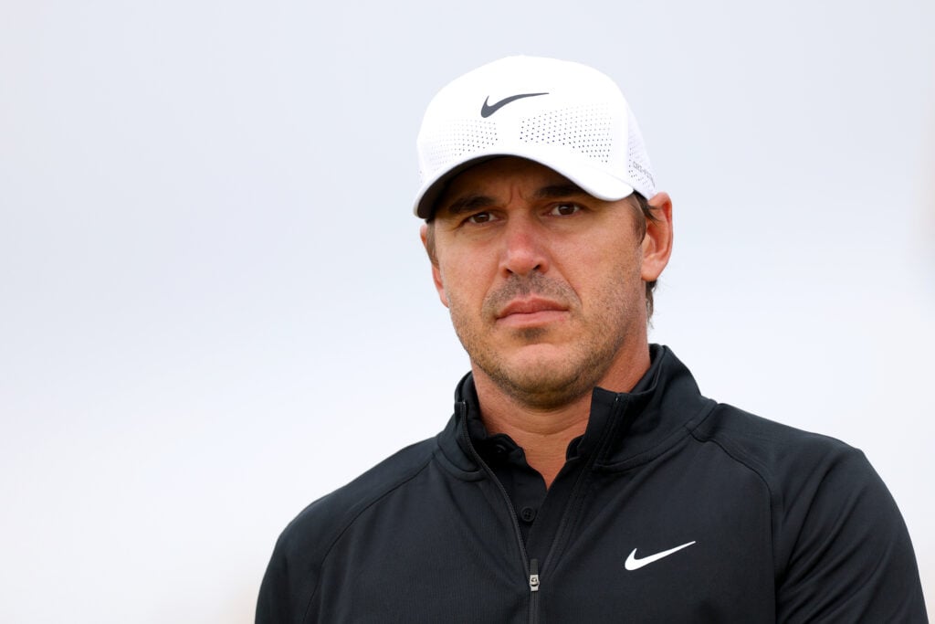 Brooks Koepka of the United States looks on from the fourth hole during day two of The 152nd Open championship