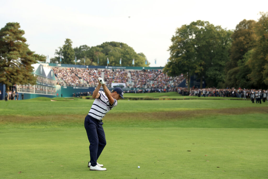 Billy Horschel of the United States plays a shot at the PGA Championship 2024