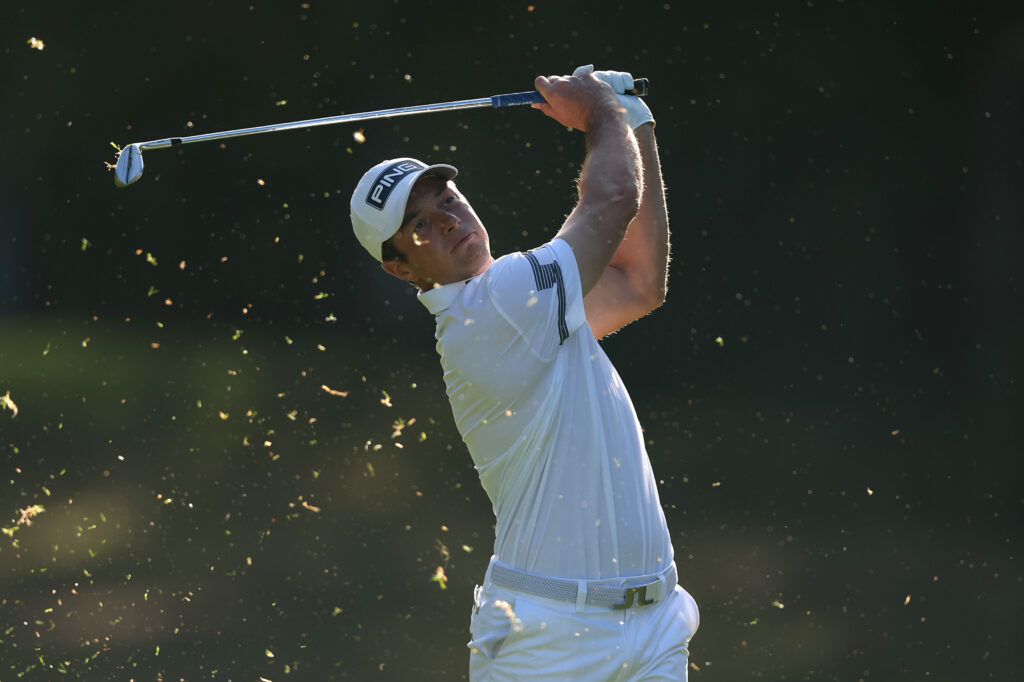 Viktor Hovland on the 16th hole on day three of the BMW PGA Championship at Wentworth Golf Club