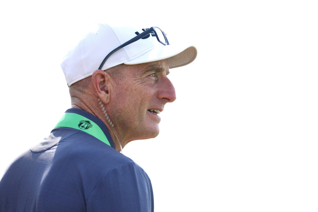 Jim Furyk watches on during a practice round ahead of the 2025 Ryder Cup