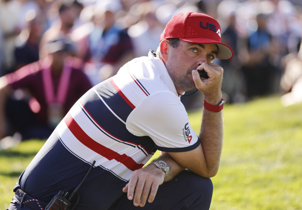 Team USA captain Keegan Bradley looks on at the 2025 Ryder Cup.