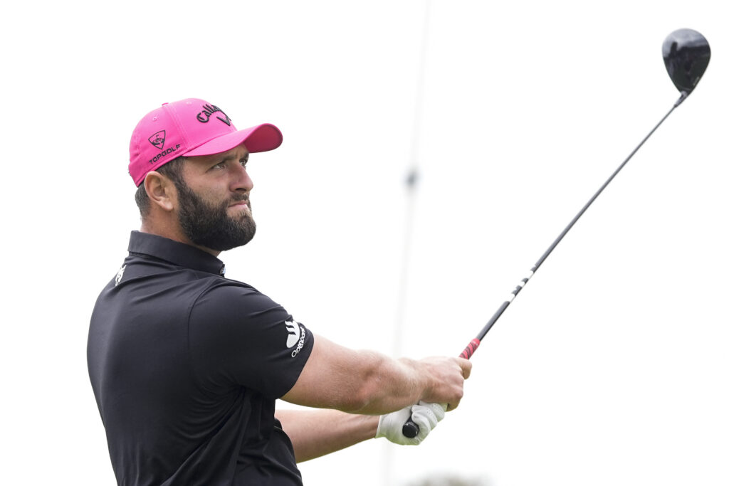 Jon Rahm hits a tee shot during the final round of Open de Espana