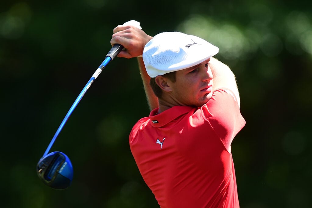 Bryson DeChambeau hits a tee shot during Round one of the RBC Heritage 2016