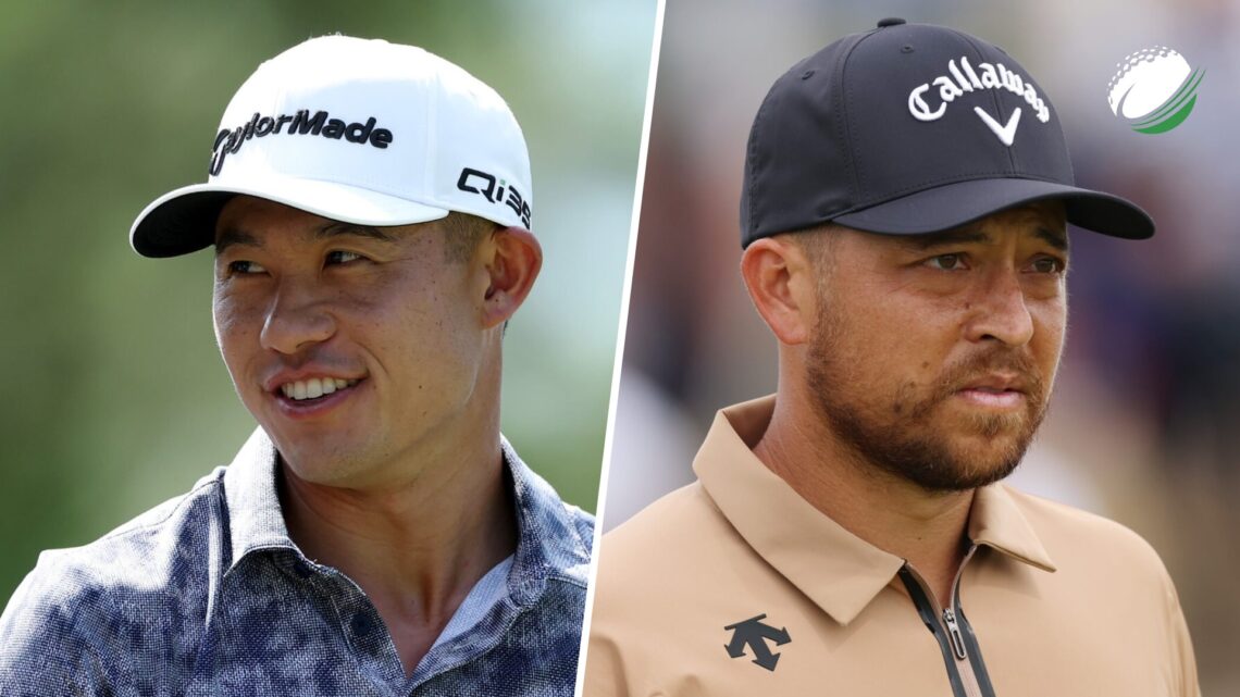 Split image of Collin Morikawa (L) and Xander Schauffele (R).