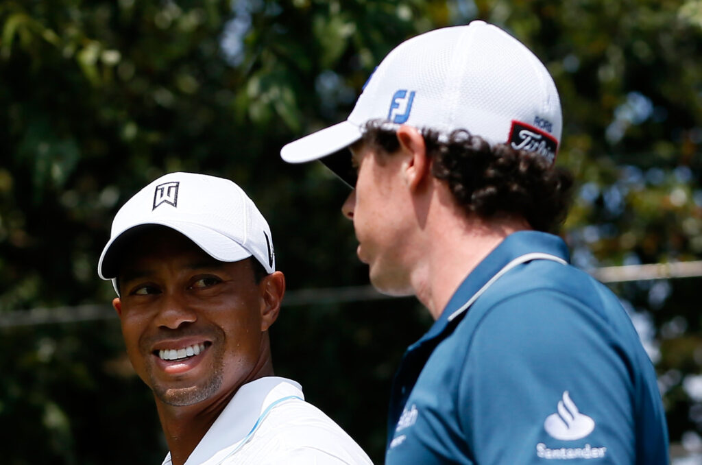Tiger Woods and Rory McIlroy together at the TOUR Championship in 2012