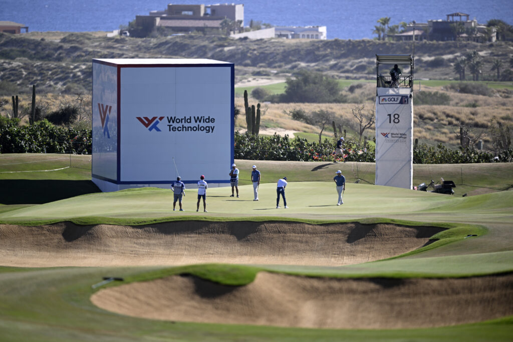 A general view of the 18th green at El Cardonal at Diamante during the World Wide Technology Championship