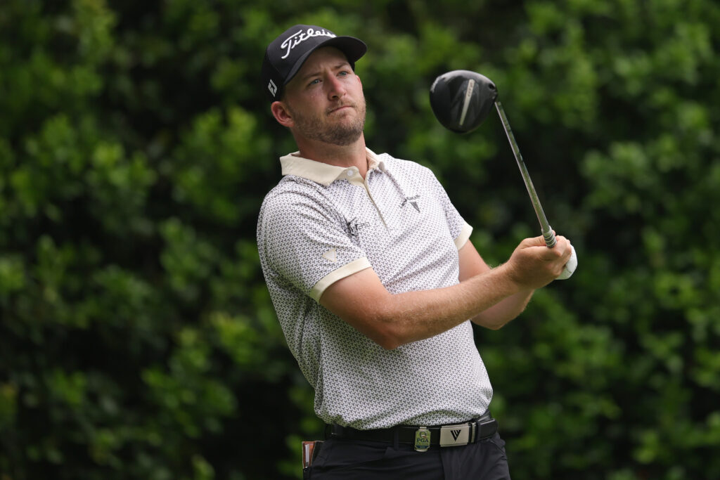 Lee Hodges in action at the 2025 PGA Championship