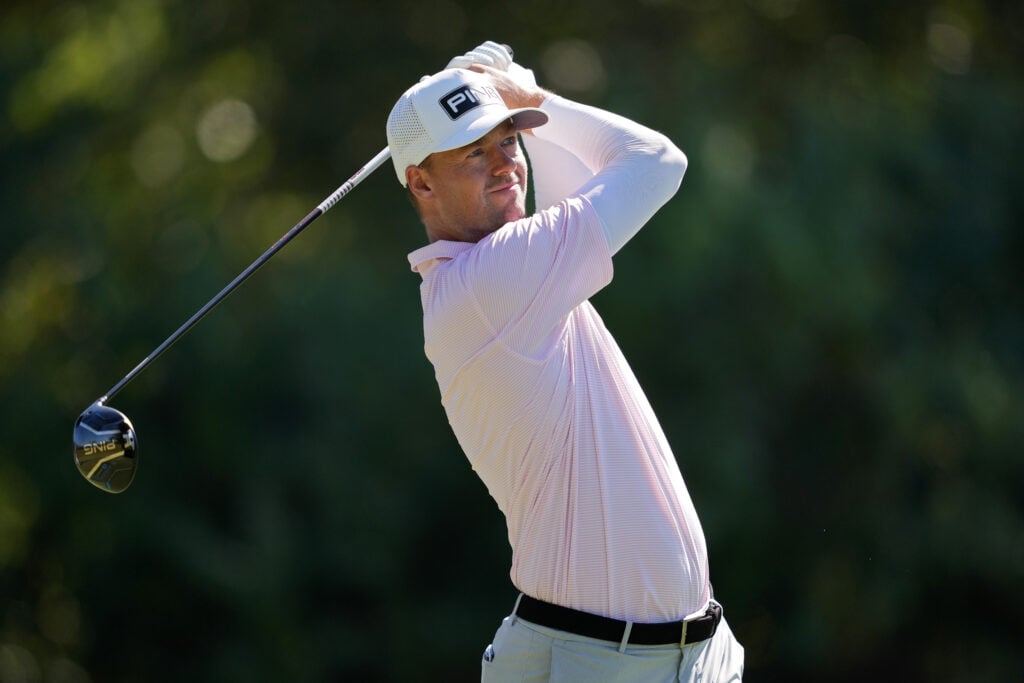 Victor Perez hits a tee shot during the second round of the Sanderson Farms Championship