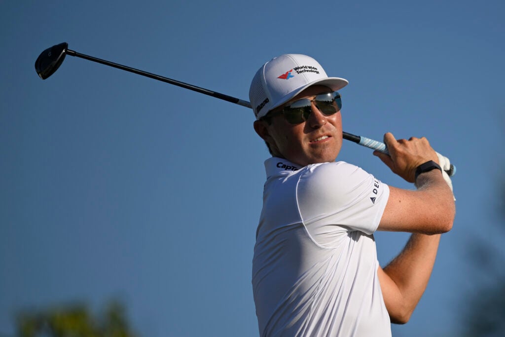 Ben Griffin on the 13th tee at the World Wide Technology Championship at El Cardonal at Diamante